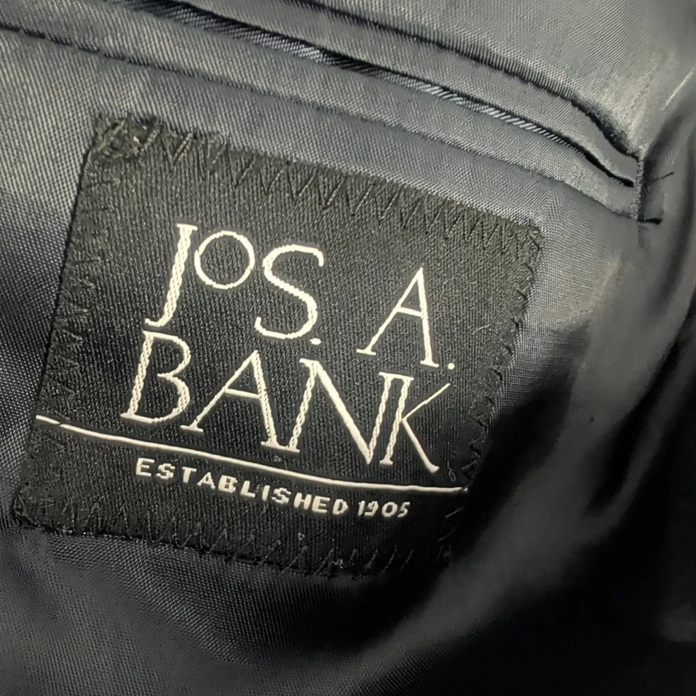 Jos. A Bank Long Sleeve Button Front Notched Lapel Blazer Blue Wool Blend 42S‎